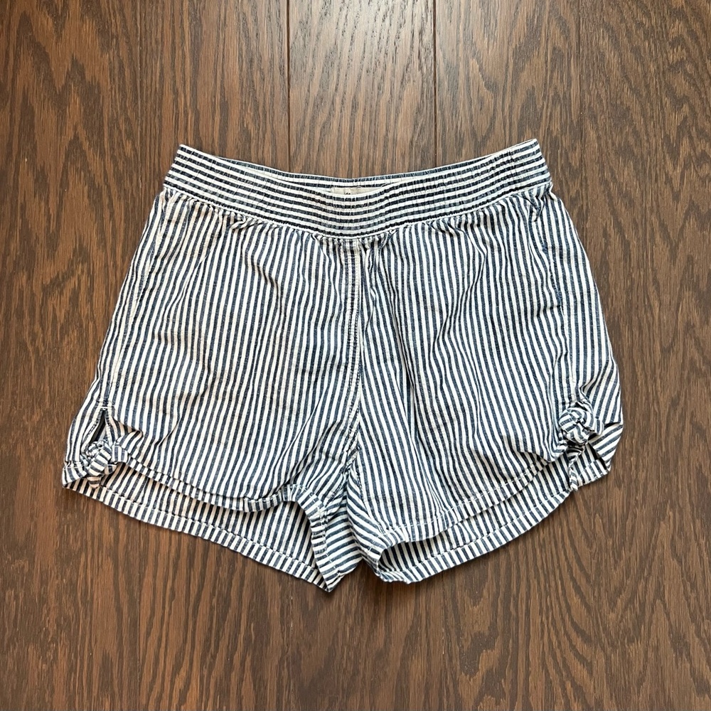 Madewell Navy and White Striped Shorts